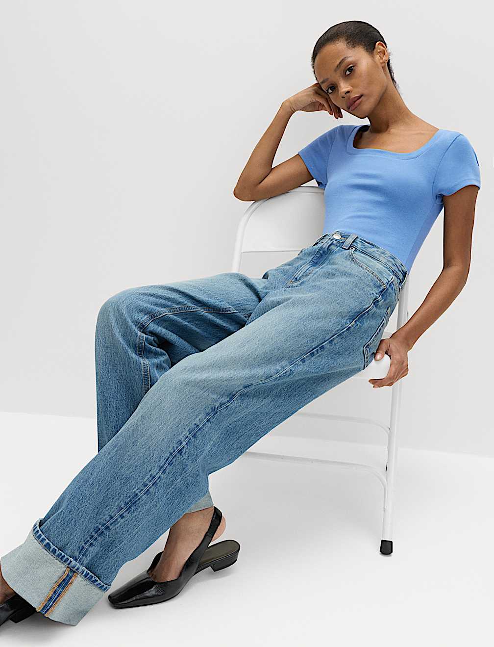 Cotton Rich Premium Square Neck Top