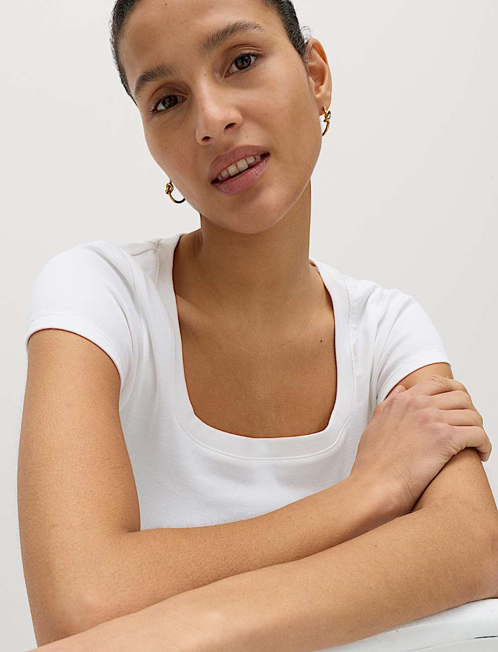 Cotton Rich Premium Square Neck Top