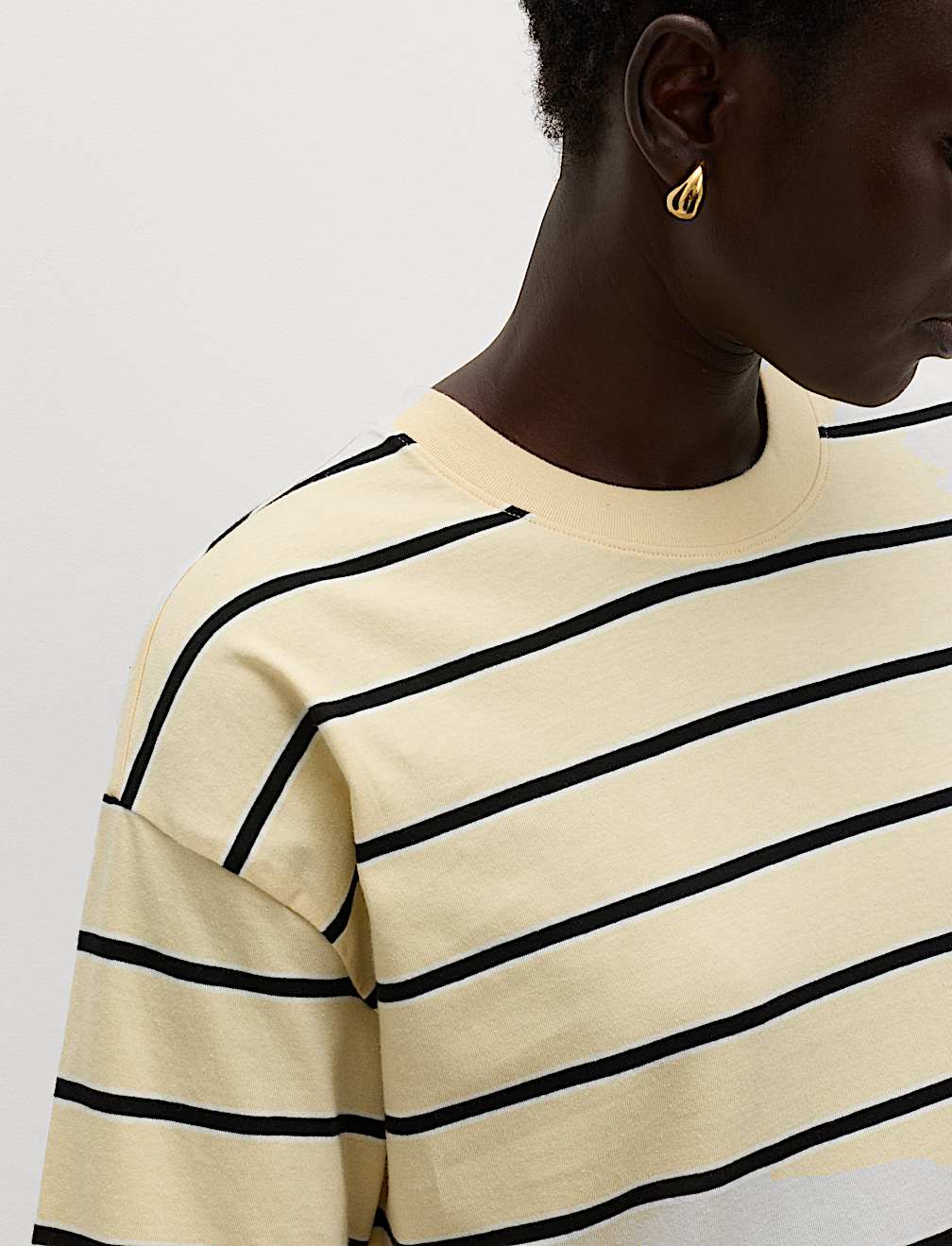 Pure Cotton Striped Relaxed Boxy T-Shirt