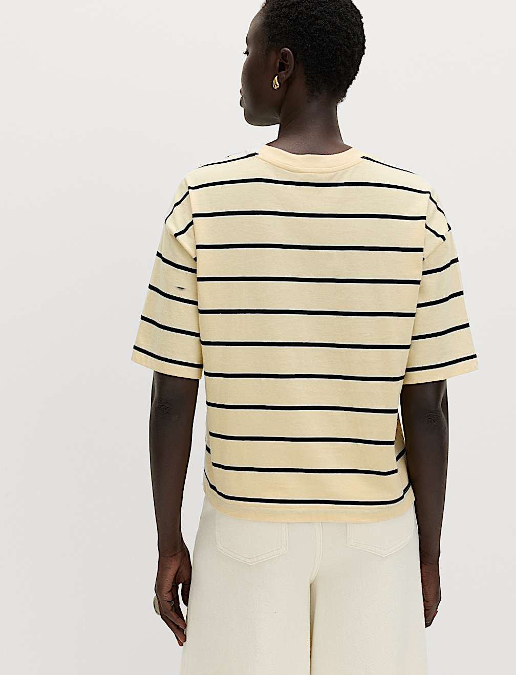 Pure Cotton Striped Relaxed Boxy T-Shirt