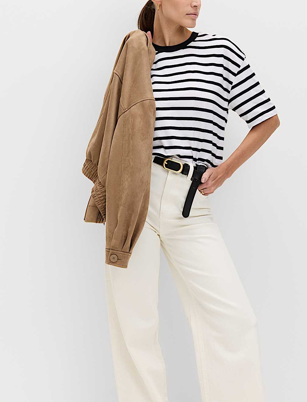 Pure Cotton Striped Relaxed Boxy T-Shirt