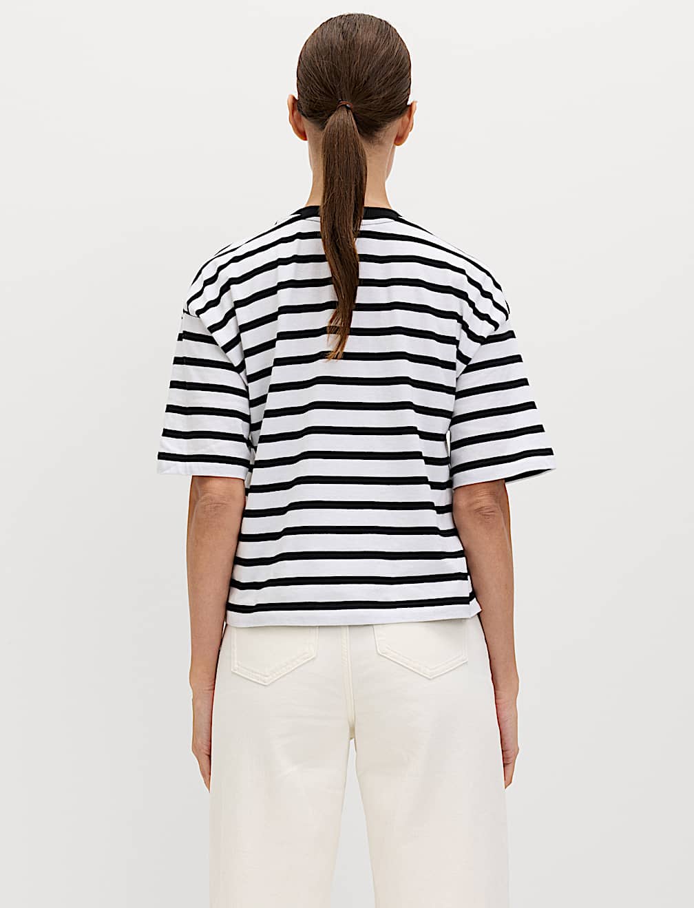 Pure Cotton Striped Relaxed Boxy T-Shirt