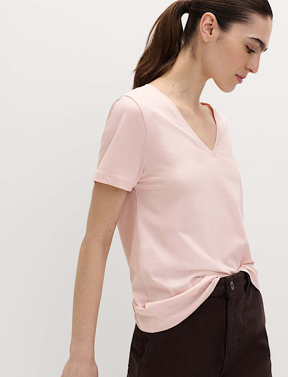 Pure Cotton V-Neck T-Shirt