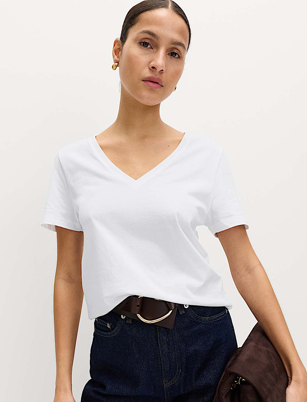 Pure Cotton V-Neck T-Shirt