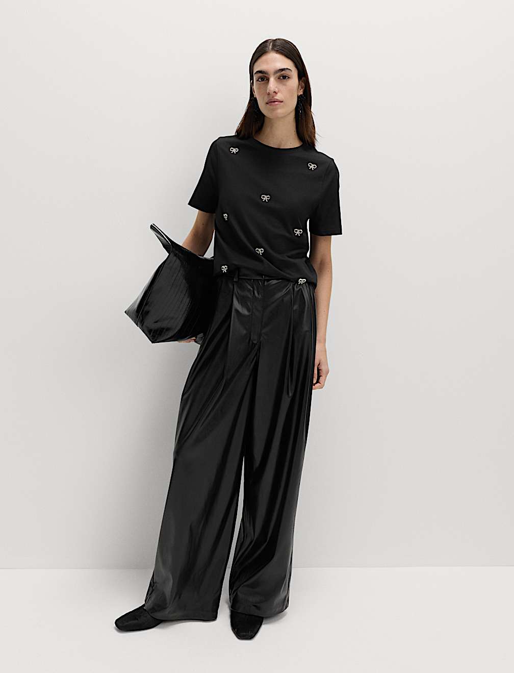 Pure Cotton Embellished Bow Top