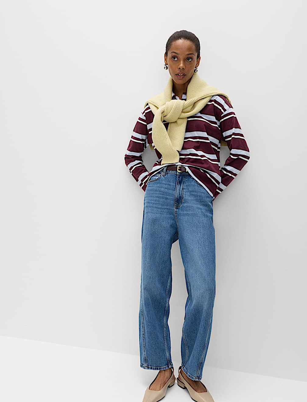 Pure Cotton Striped Long Sleeve Rugby Top