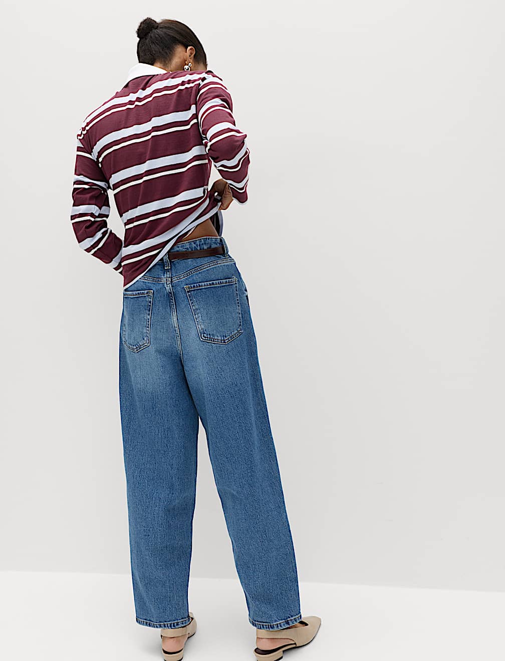 Pure Cotton Striped Long Sleeve Rugby Top