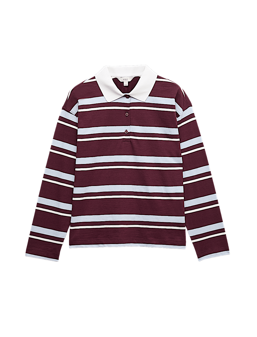 Pure Cotton Striped Long Sleeve Rugby Top