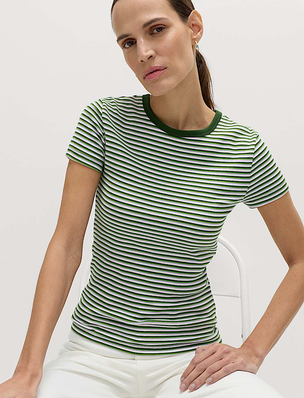 Cotton Rich Ribbed Slim Fit T-Shirt