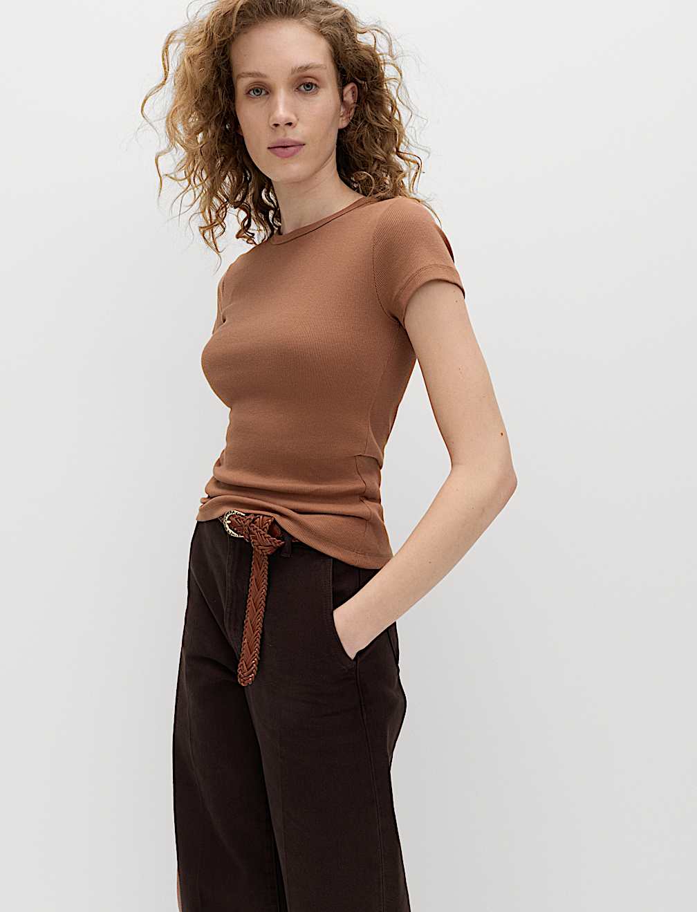 Cotton Rich Ribbed Slim Fit T-Shirt