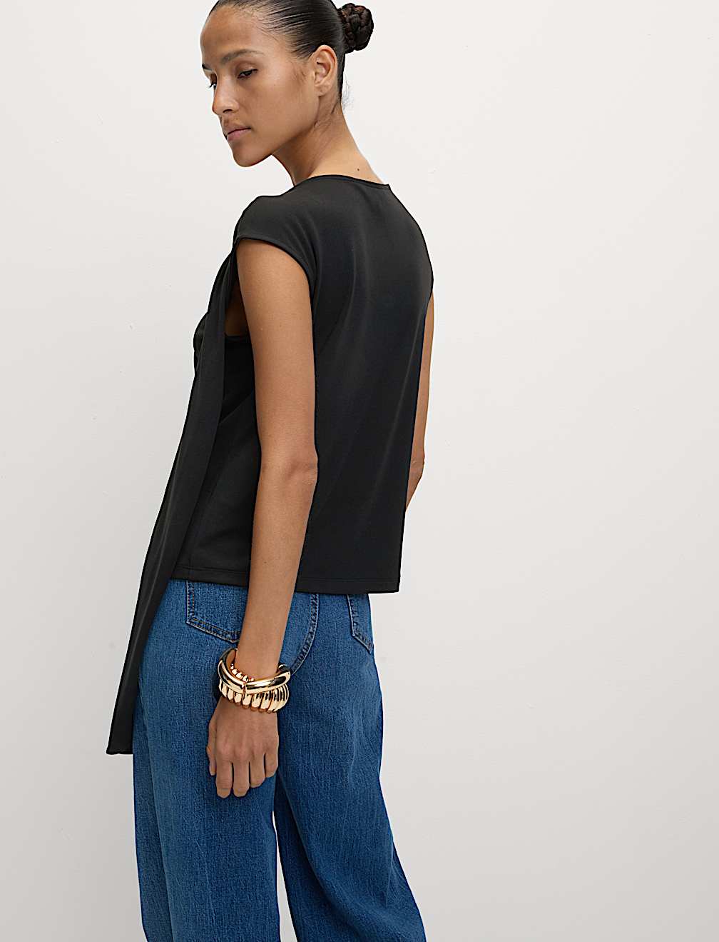 Jersey Hardware Detail Asymmetric Top