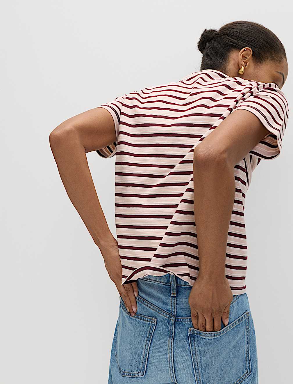 Pure Slub Cotton Striped T-Shirt