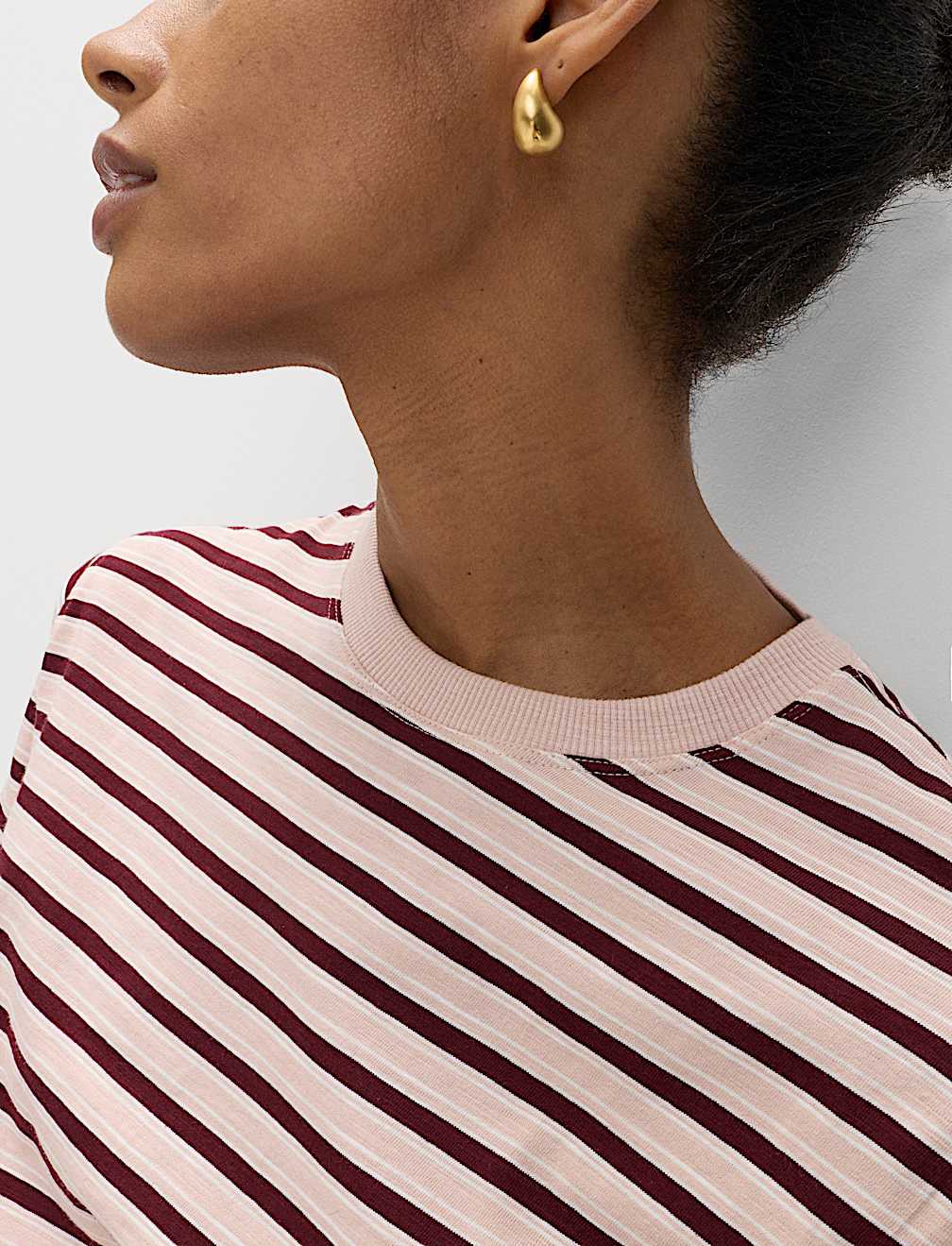 Pure Slub Cotton Striped T-Shirt