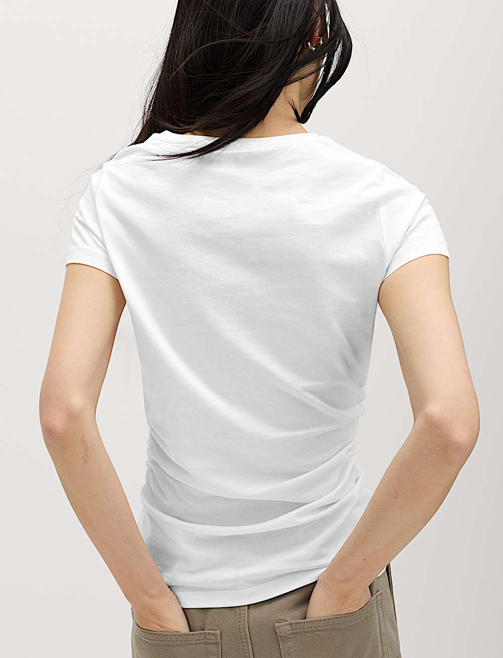 Pure Cotton Ruched T-Shirt