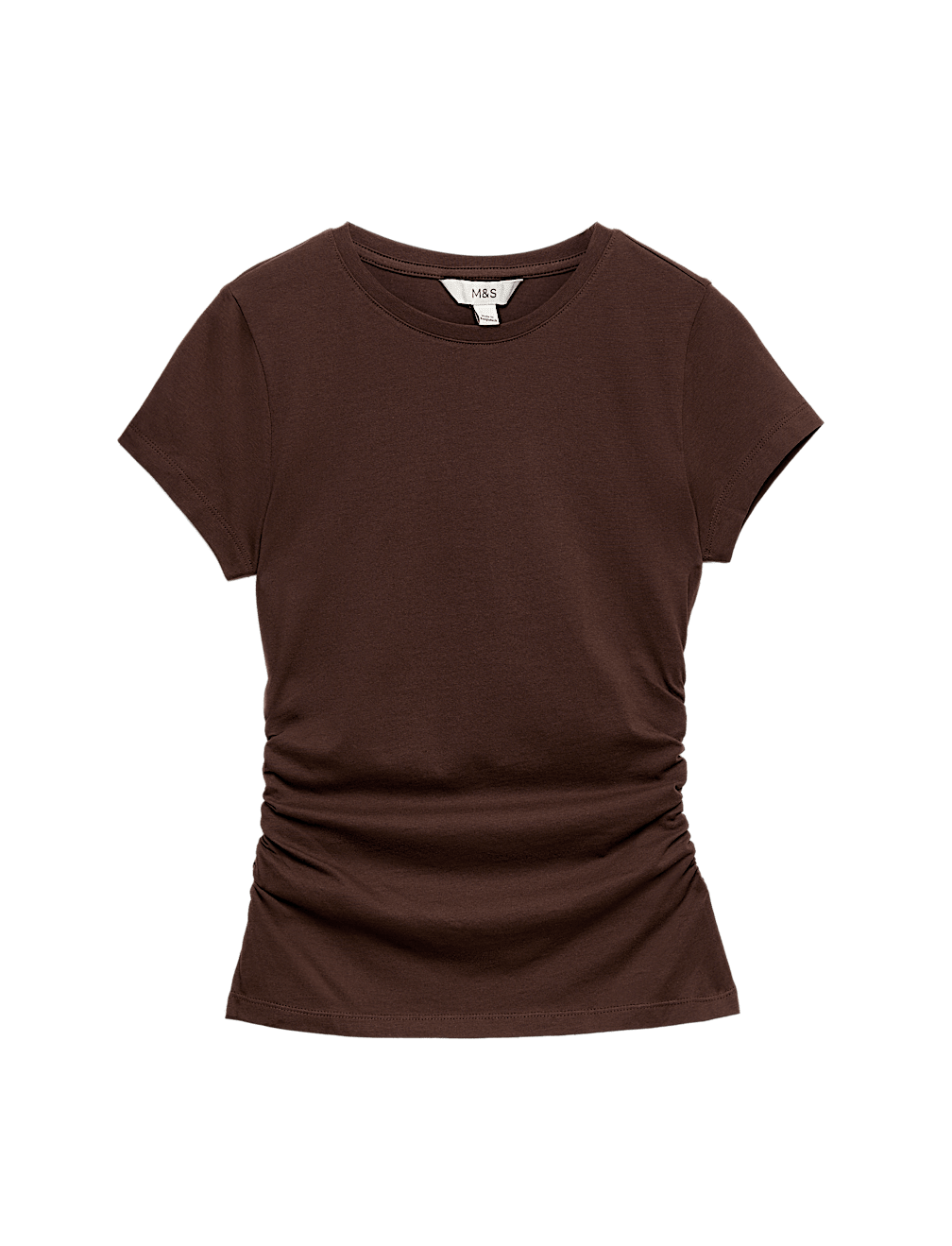 Pure Cotton Slim Fit Ruched T-Shirt