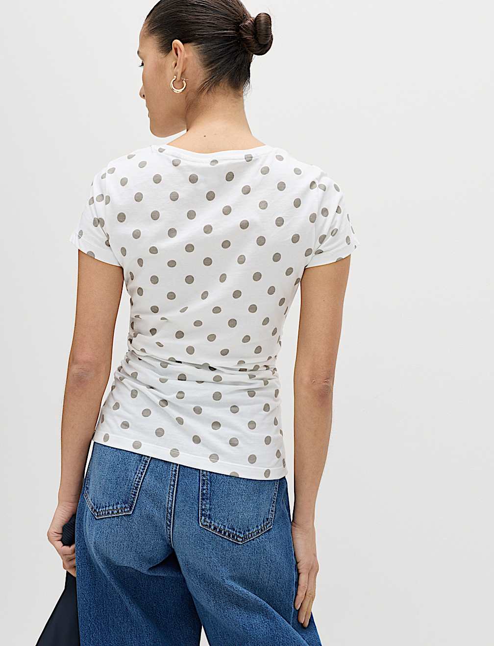 Pure Cotton Slim Fit Ruched T-Shirt