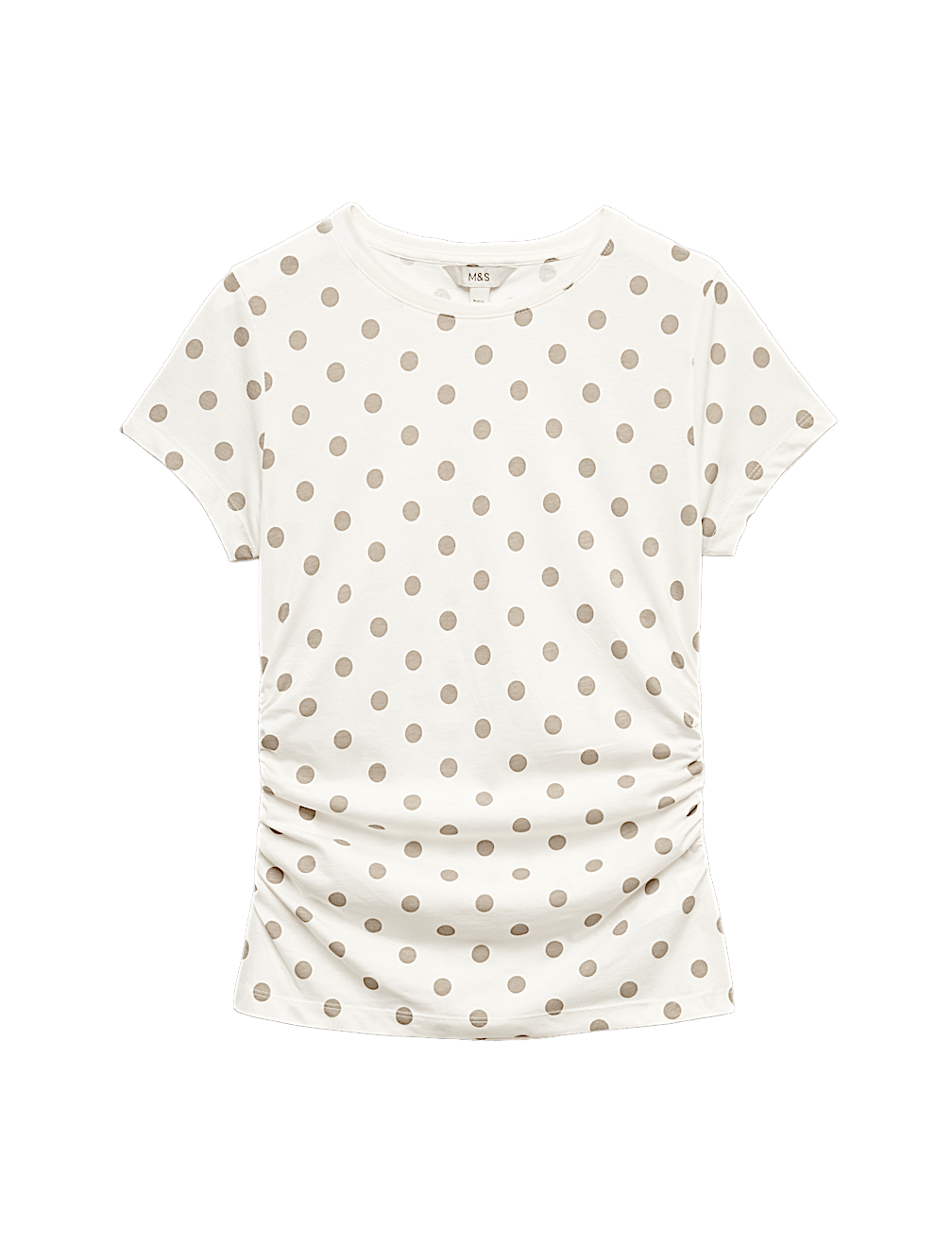 Pure Cotton Slim Fit Ruched T-Shirt