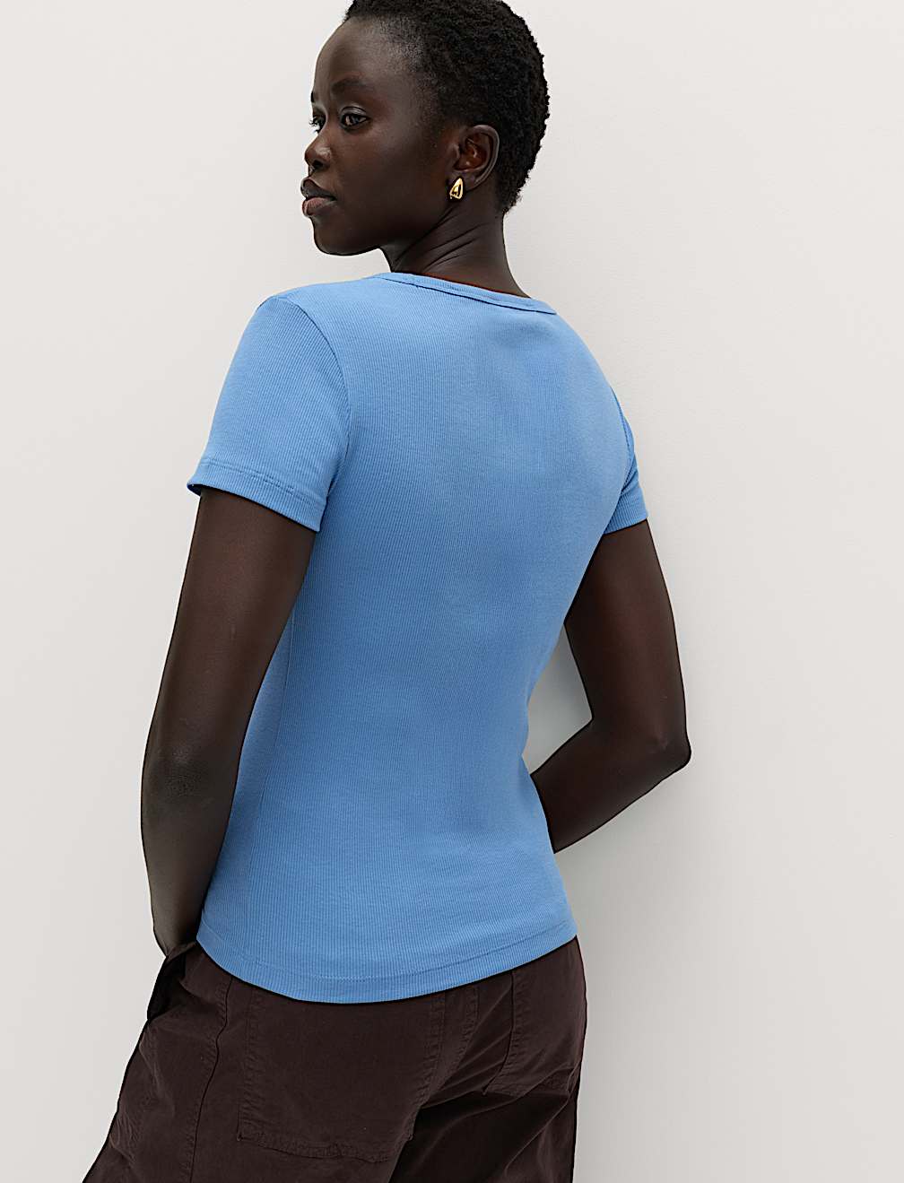 Cotton Rich Scoop Neck Slim Fit T-Shirt