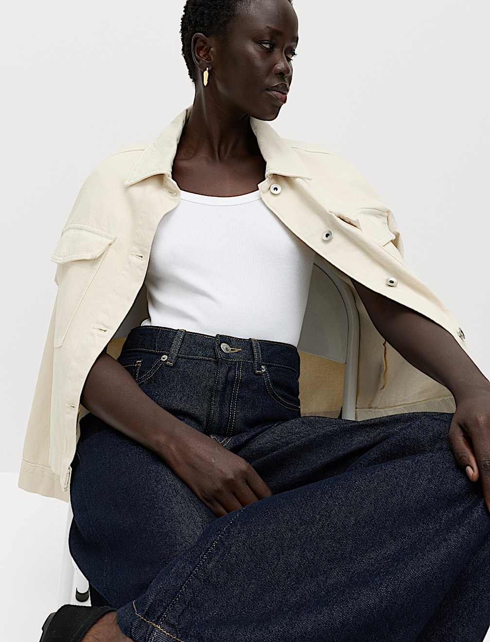 Cotton Rich Scoop Neck Slim Fit T-Shirt