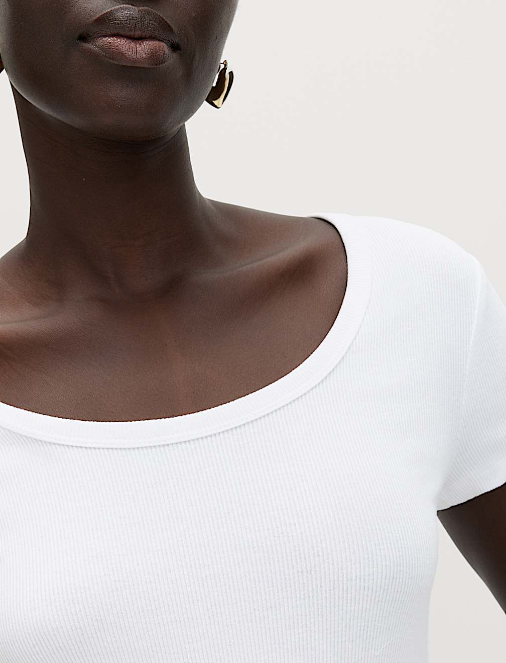 Cotton Rich Scoop Neck Slim Fit T-Shirt