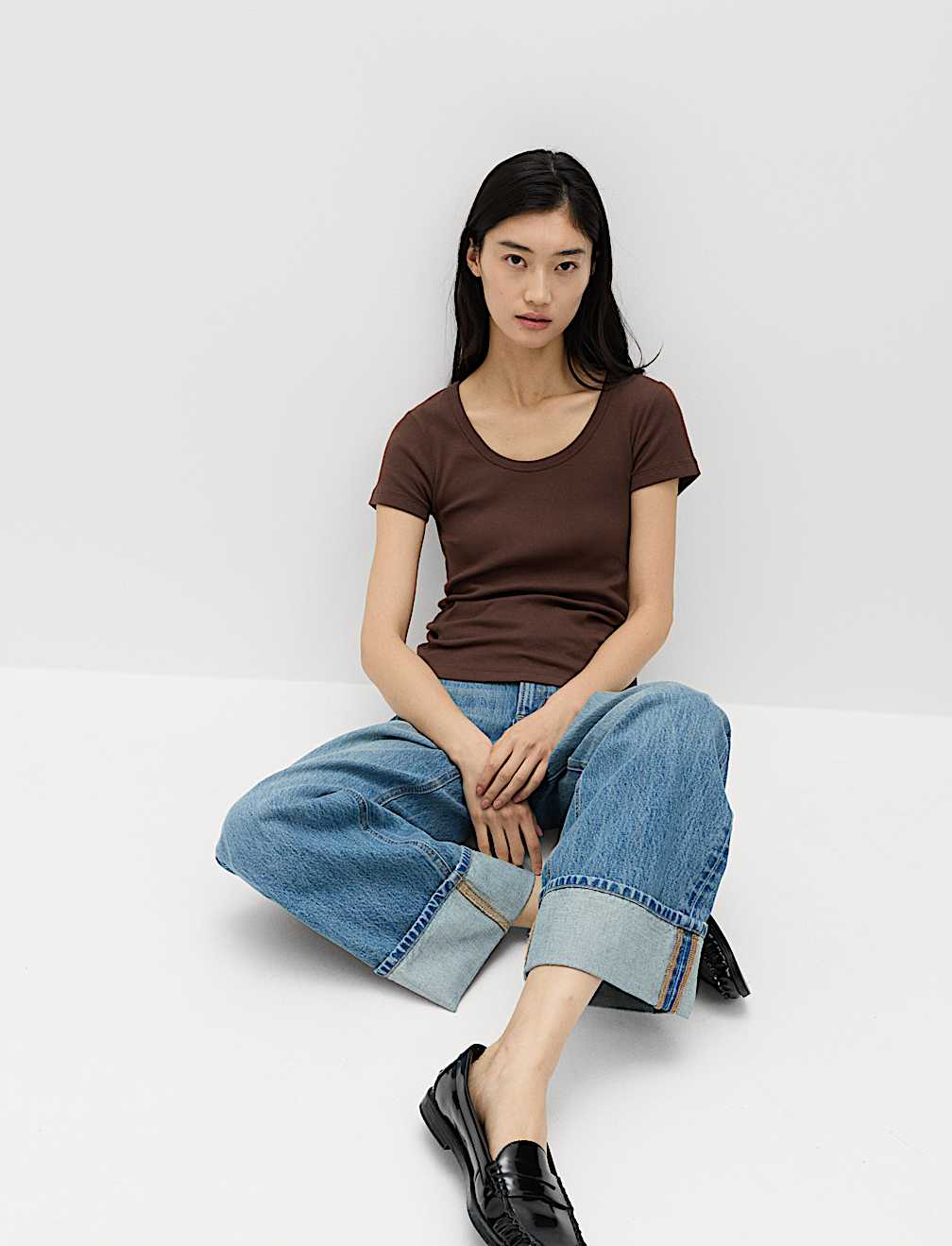 Cotton Rich Scoop Neck Slim Fit T-Shirt