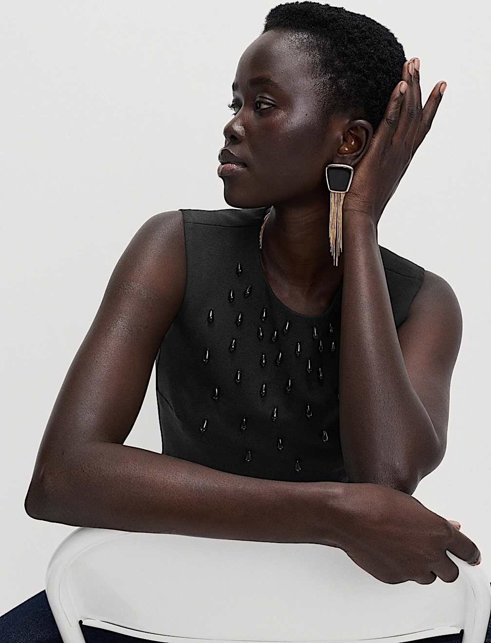 Embellished Fitted Peplum Top