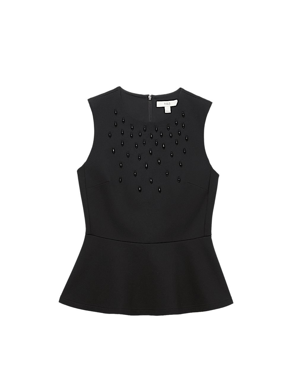 Embellished Fitted Peplum Top