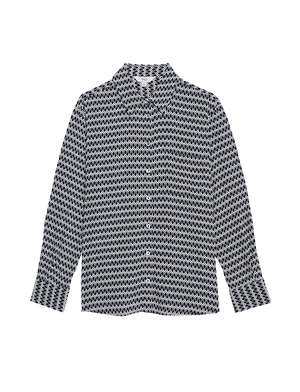 Geometric Collared Button Through Shirt