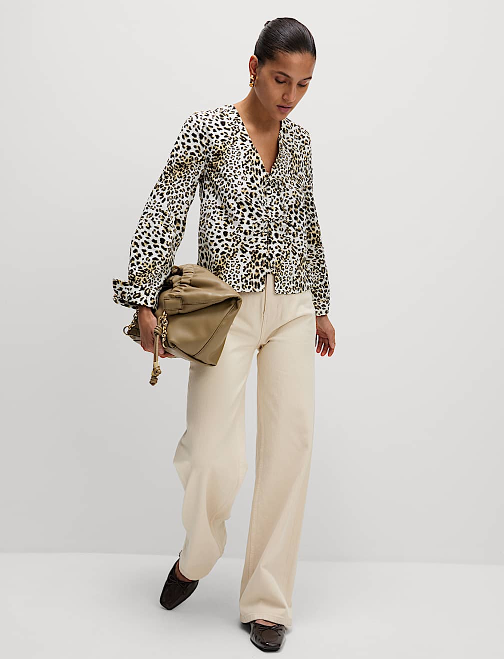 Pure Cotton Printed Tie Front Top