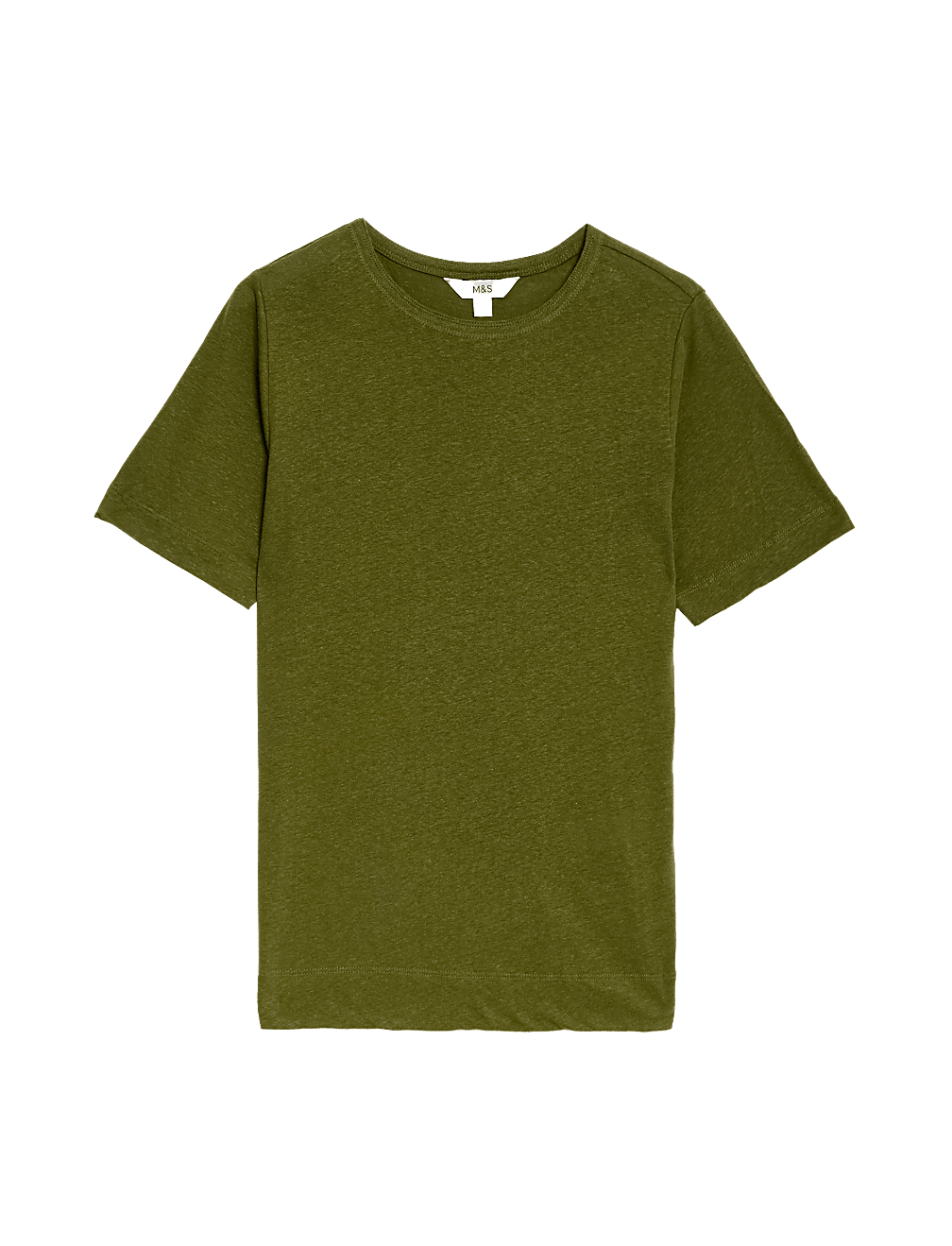Linen Blend Crew Neck Top