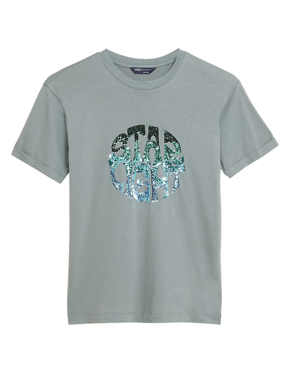 Cotton Rich Embellished Slogan T-Shirt