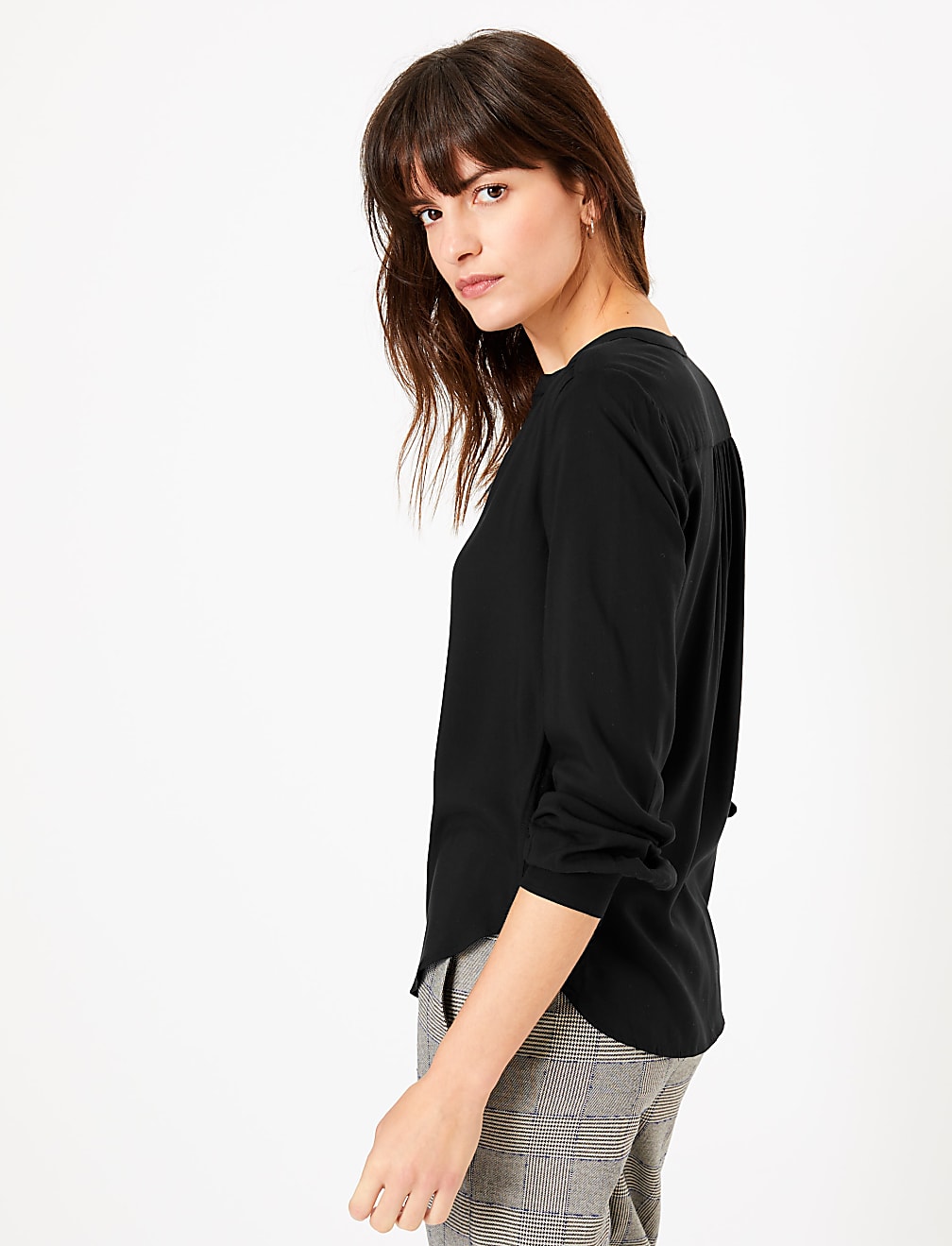 V-Neck Popover Blouse