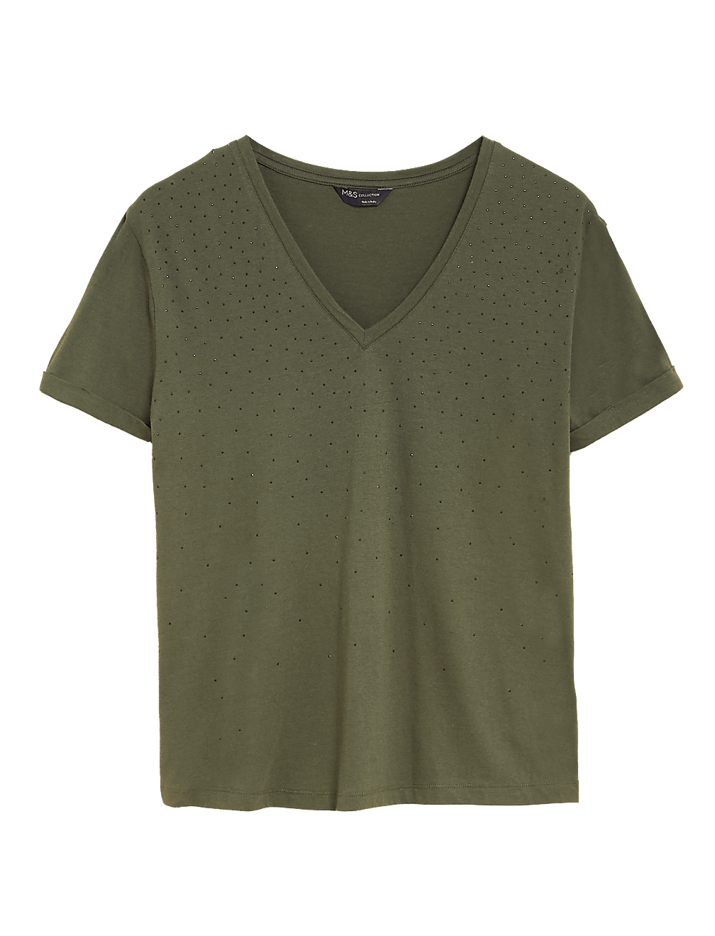 Cotton Modal Blend Embellished T-Shirt