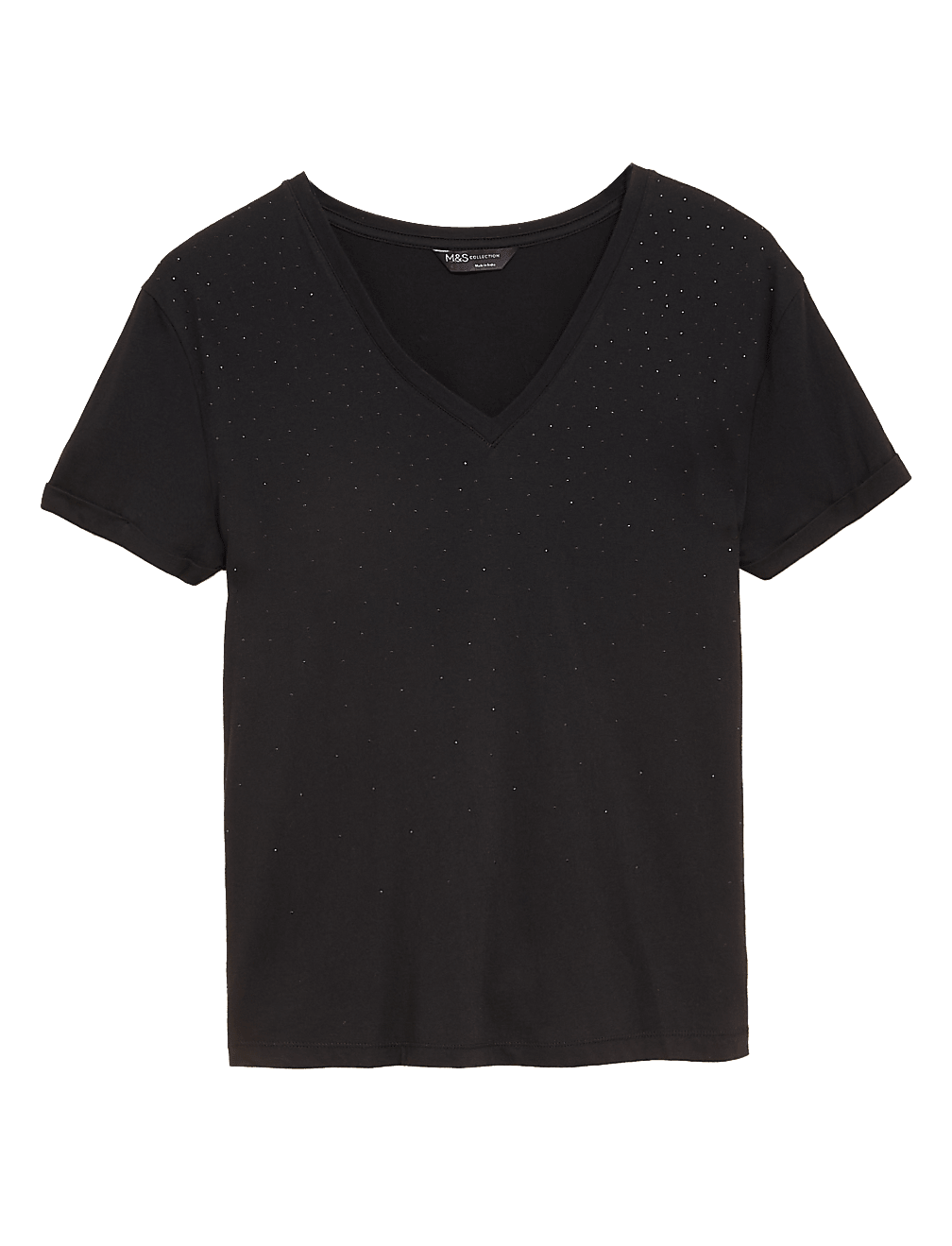 Cotton Modal Blend Embellished T-Shirt