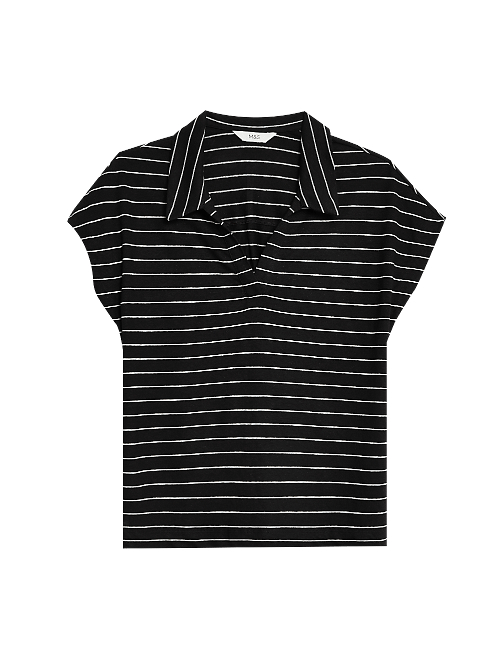 Linen Blend Striped Collared Top