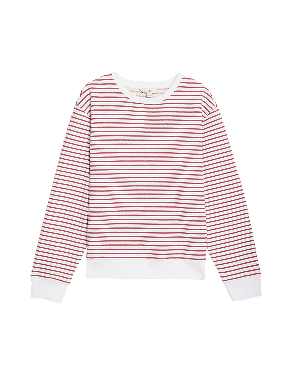 Pure Cotton Striped Crew Neck Sweatshirt