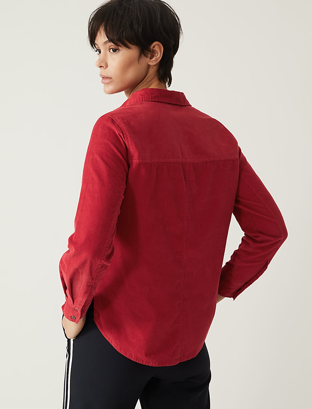 Pure Cotton Corduroy Collared Shirt