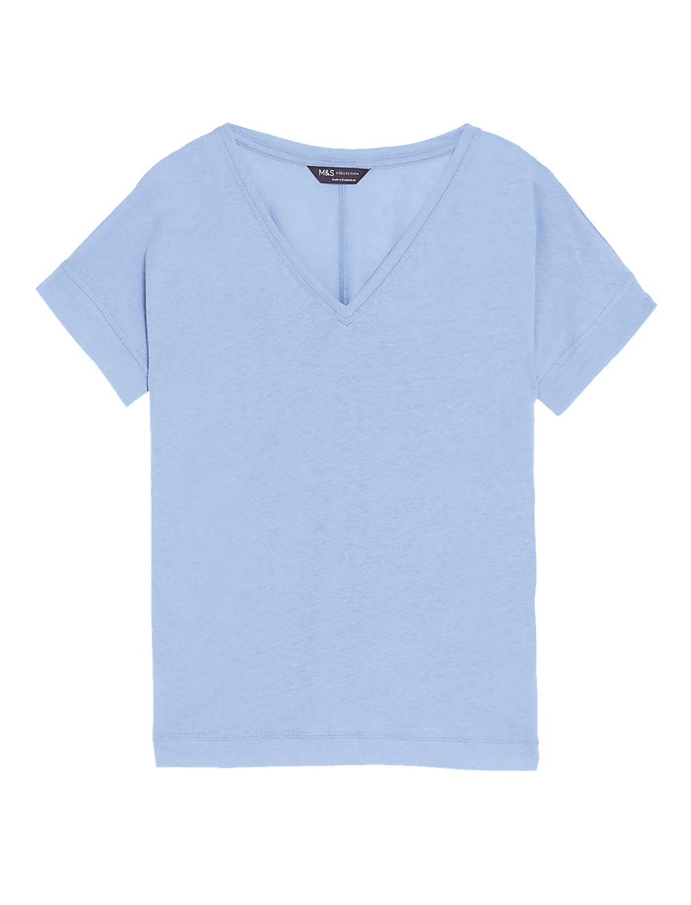 Linen Rich V-Neck T-Shirt