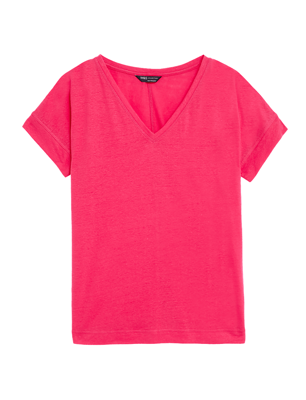 Linen Rich V-Neck T-Shirt