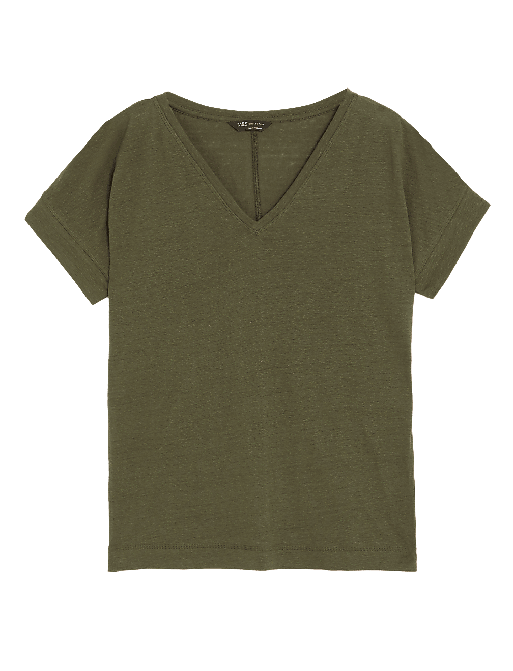 Linen Rich V-Neck T-Shirt