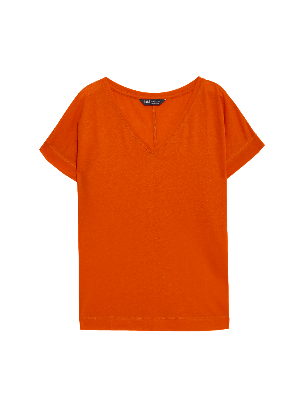 Linen Rich V-Neck T-Shirt