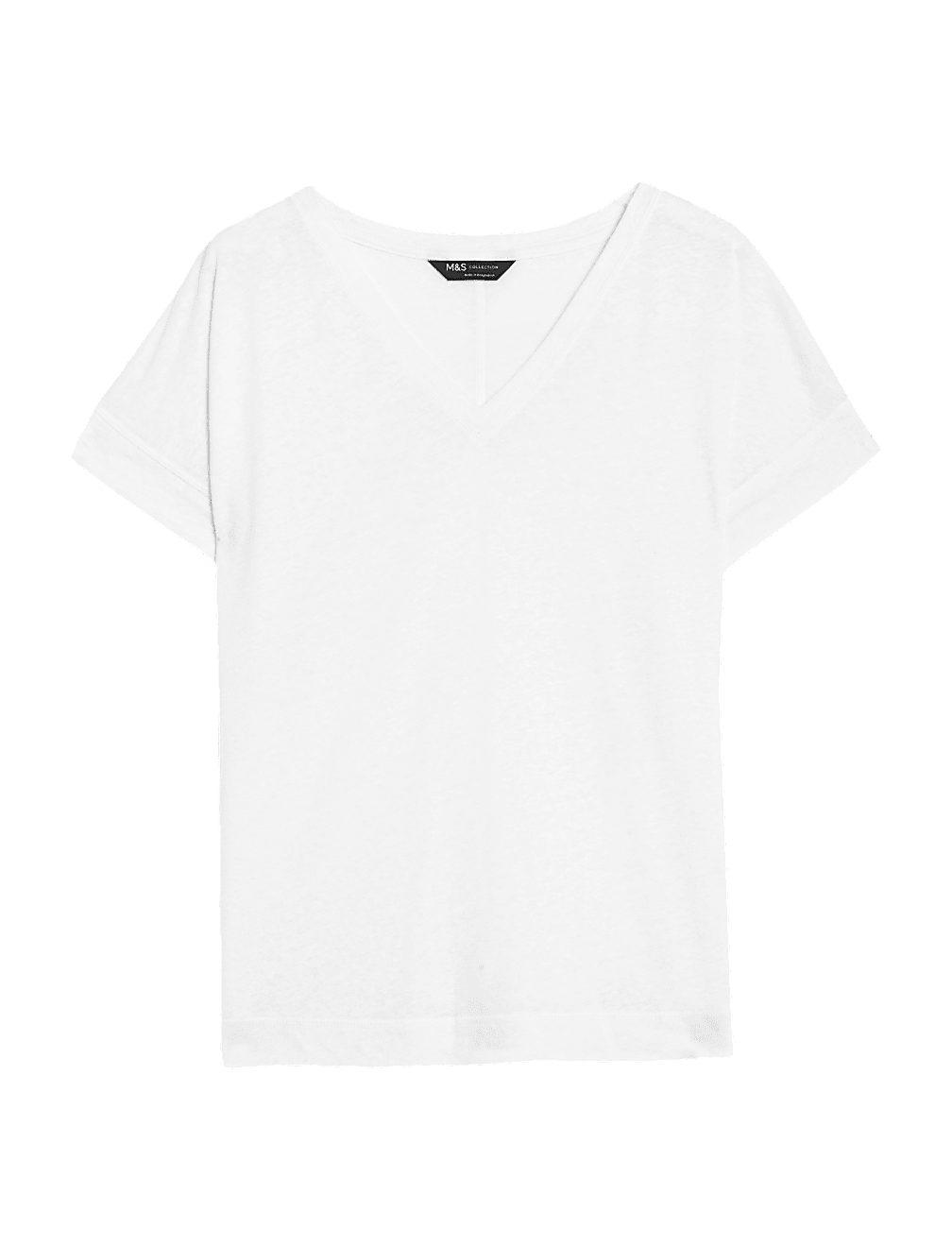 Linen Rich V-Neck T-Shirt