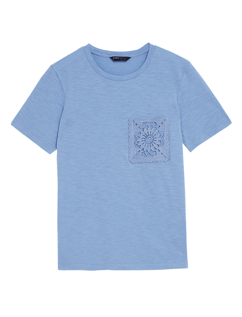 Pure Cotton Lace Pocket T-Shirt