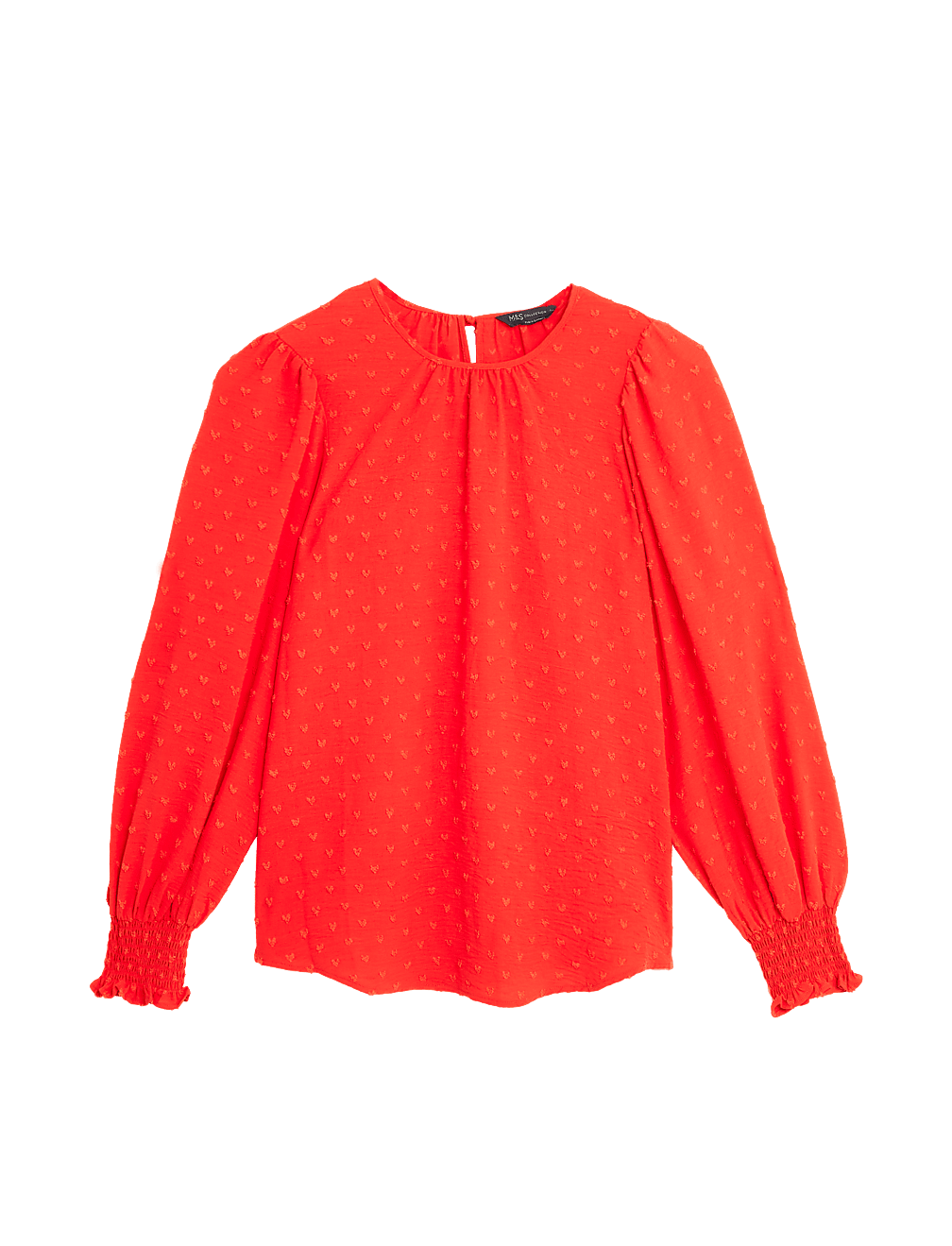 Textured Crew Neck Blouse