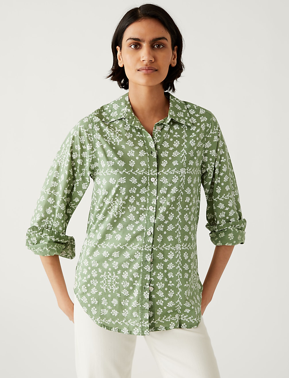 Pure Cotton Printed Collared Shirt