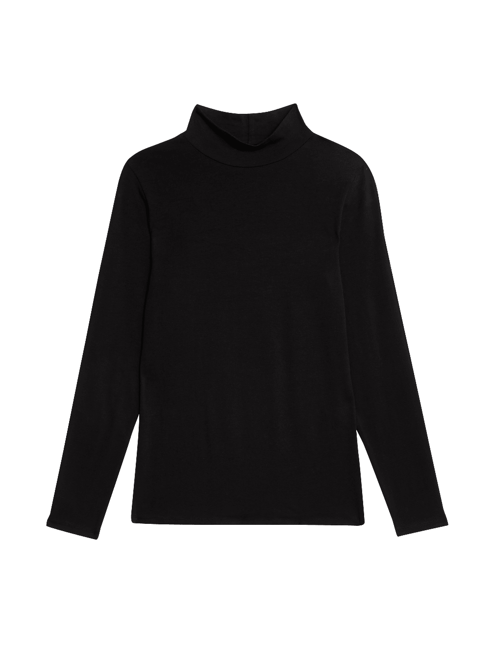 Cotton Rich Funnel Neck Slim Fit Top