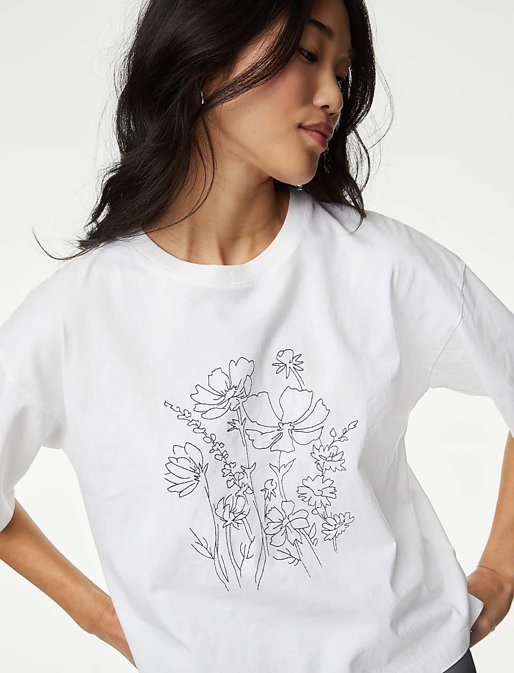 Pure Cotton Embroidered T-Shirt
