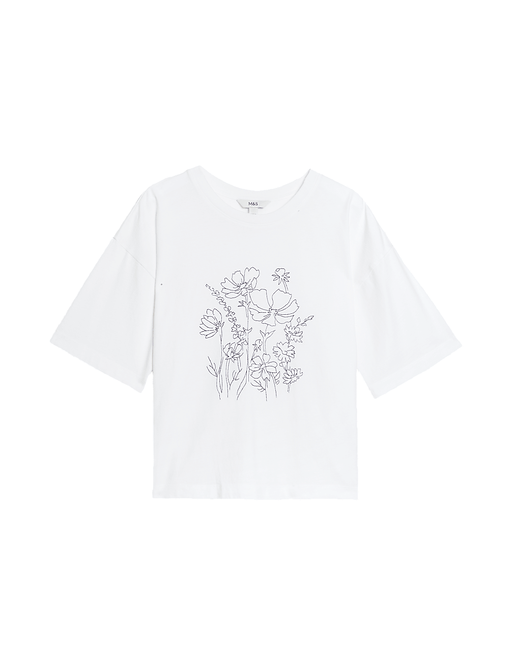 Pure Cotton Embroidered T-Shirt