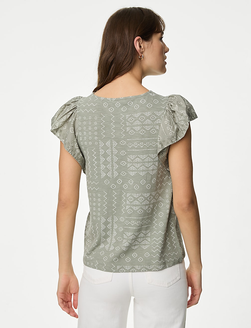 Pure Cotton Printed Embroidered Top