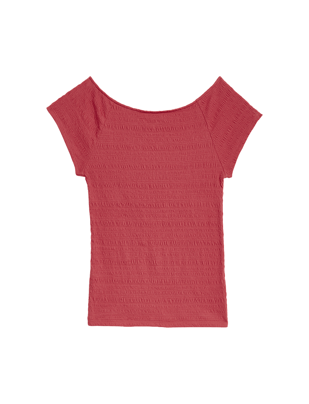 Cotton Blend Textured Off The Shoulder Top